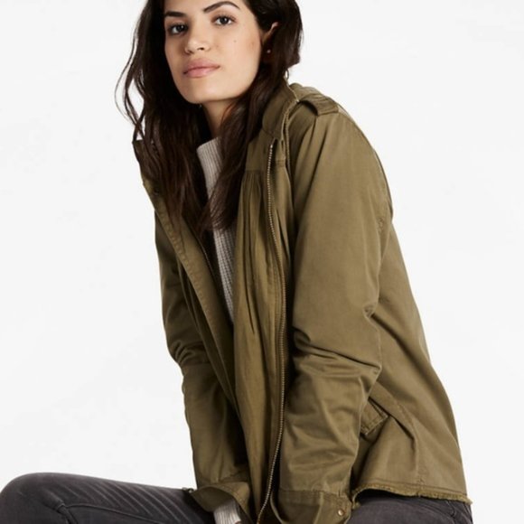 Lucky Brand Jackets & Blazers - Lucky Brand Raw Edge Military Jacket Green Zip S